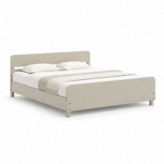 Letto matrimoniale con struttura in MDF beige 160 x 200 cm