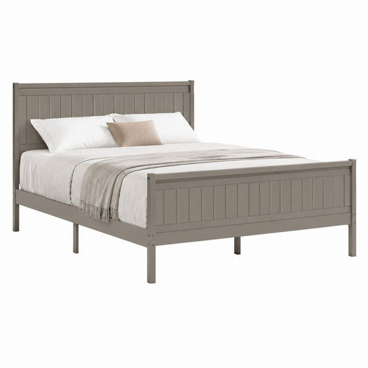 Letto matrimoniale con struttura in legno massello tortora 165 x 213 x 112 cm per materasso 160 x 200 cm